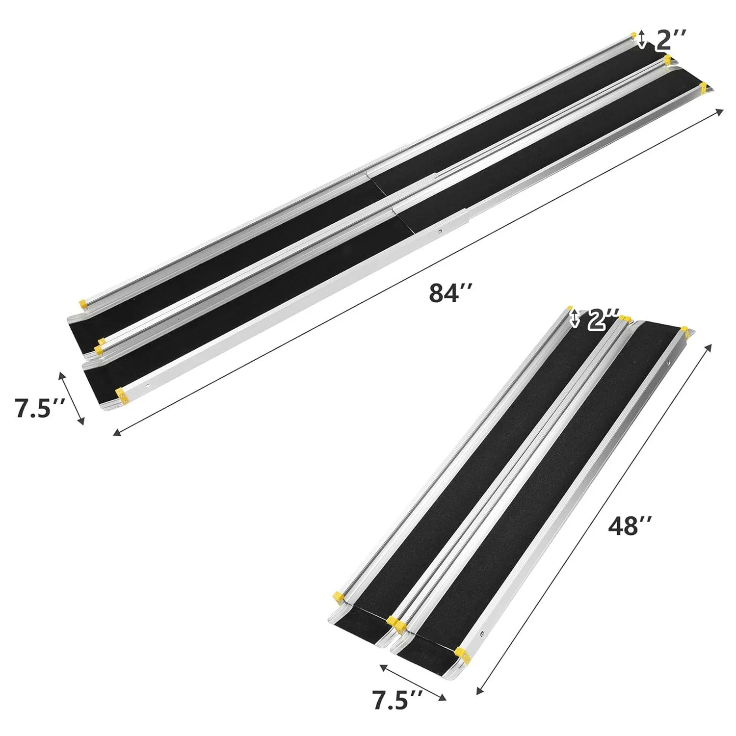 4/7 ft. Retractable Portable Aluminum Wheelchair Ramp with Anti-slip Surface