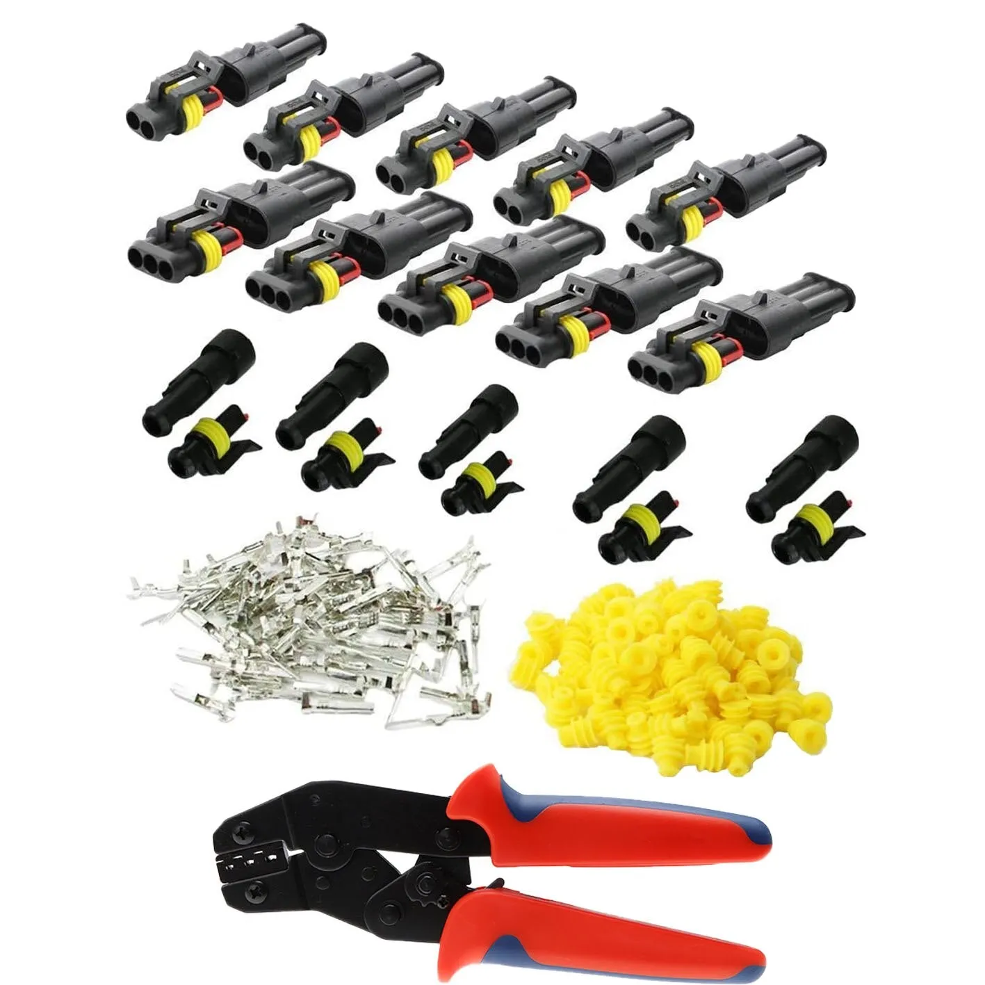 708/408/382/352/240/296/194/15pcs 1-6Pins HID Waterproof Connectors Car Marine Seal Electrical Wire Connector Plug Truck Harness