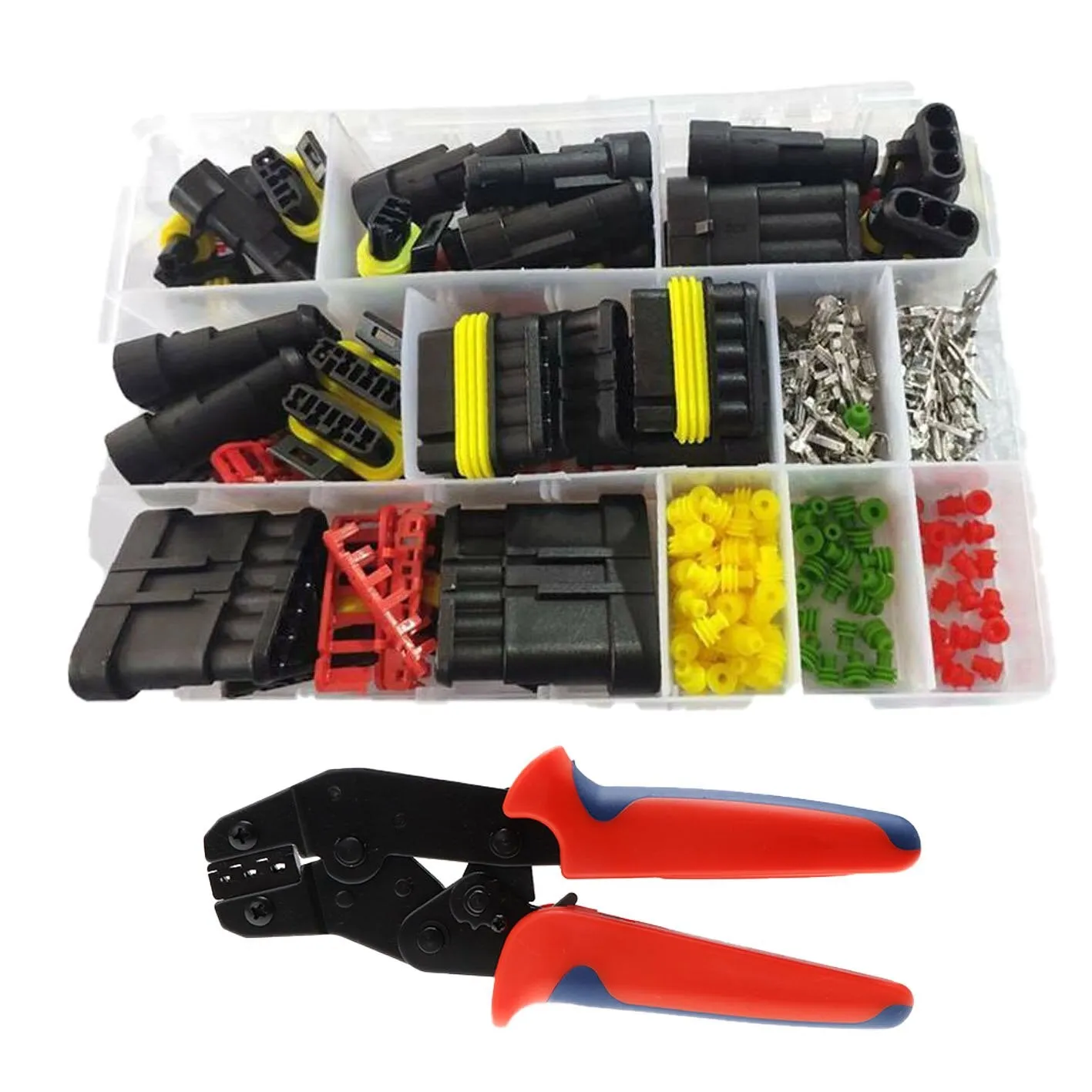 708/408/382/352/240/296/194/15pcs 1-6Pins HID Waterproof Connectors Car Marine Seal Electrical Wire Connector Plug Truck Harness