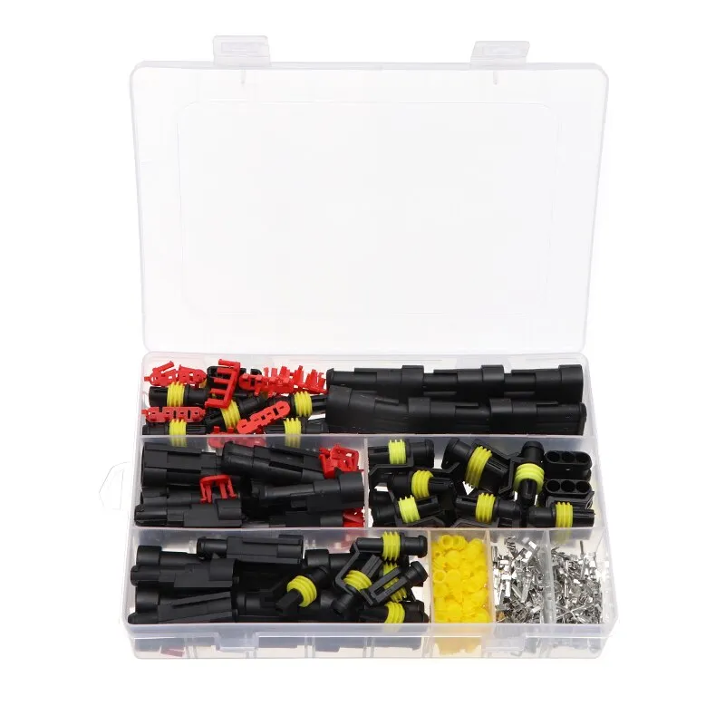 708/408/382/352/240/296/194/15pcs 1-6Pins HID Waterproof Connectors Car Marine Seal Electrical Wire Connector Plug Truck Harness