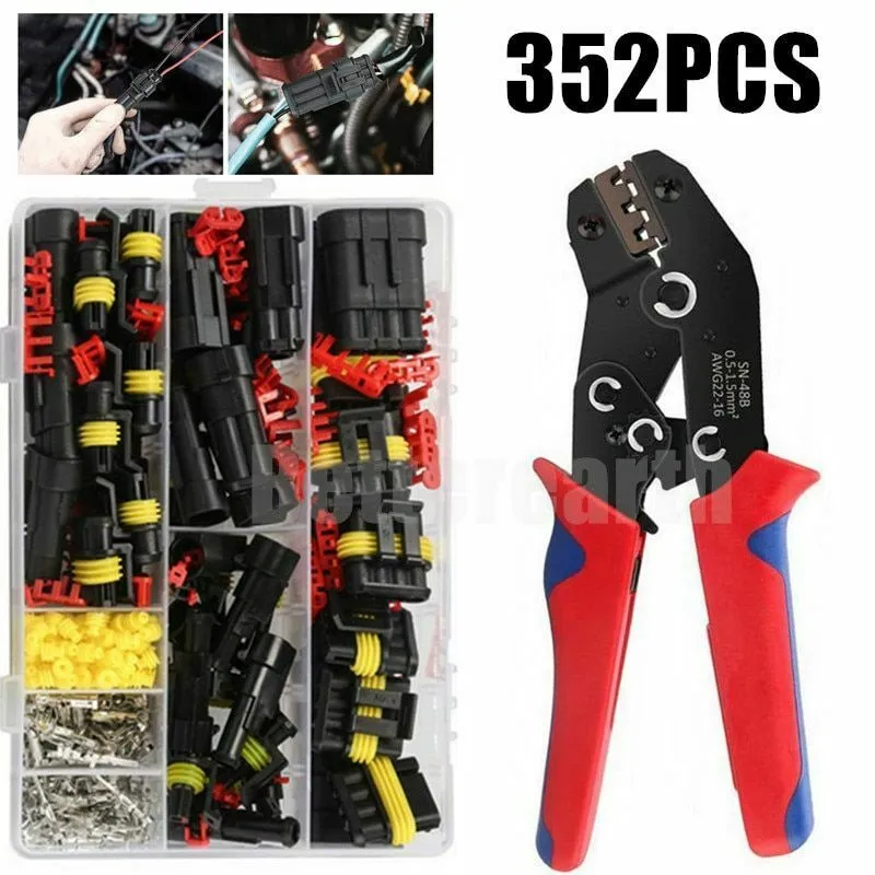 708/408/382/352/240/296/194/15pcs 1-6Pins HID Waterproof Connectors Car Marine Seal Electrical Wire Connector Plug Truck Harness