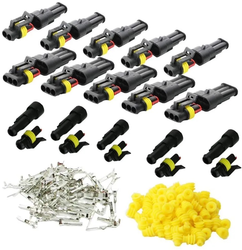 708/408/382/352/240/296/194/15pcs 1-6Pins HID Waterproof Connectors Car Marine Seal Electrical Wire Connector Plug Truck Harness