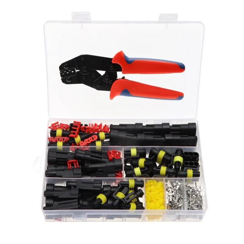 708/408/382/352/240/296/194/15pcs 1-6Pins HID Waterproof Connectors Car Marine Seal Electrical Wire Connector Plug Truck Harness
