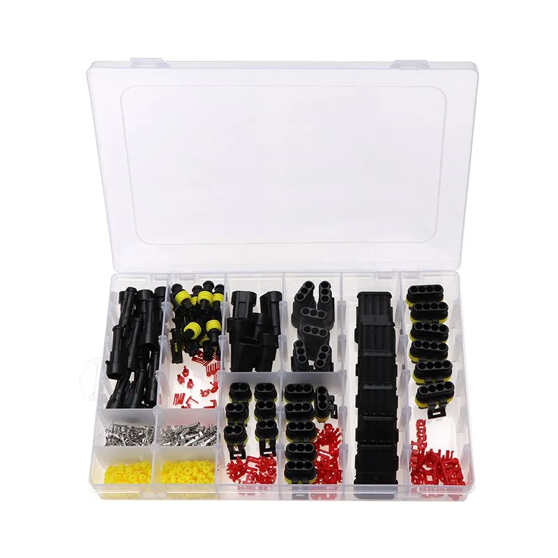708/408/382/352/240/296/194/15pcs 1-6Pins HID Waterproof Connectors Car Marine Seal Electrical Wire Connector Plug Truck Harness