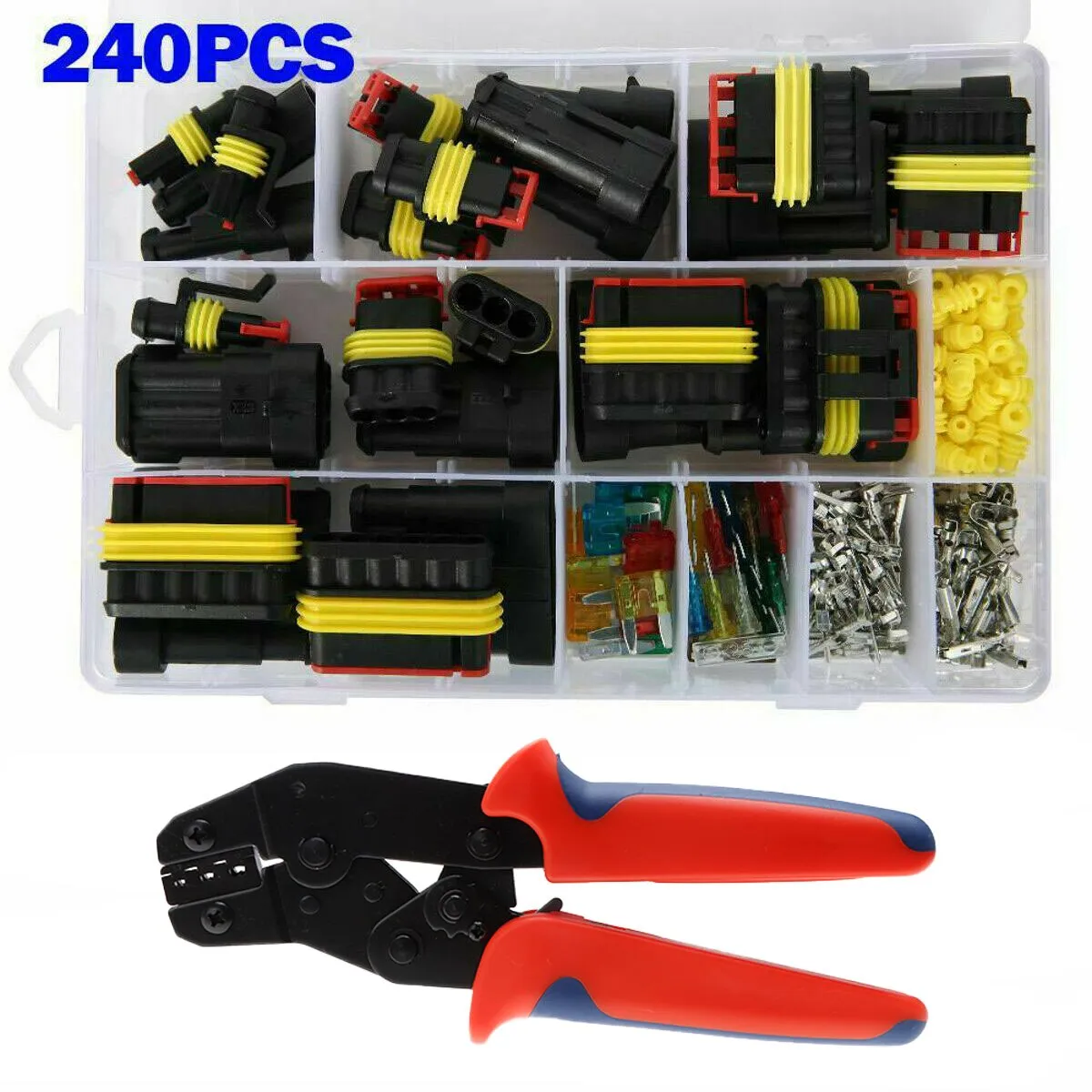 708/408/382/352/240/296/194/15pcs 1-6Pins HID Waterproof Connectors Car Marine Seal Electrical Wire Connector Plug Truck Harness