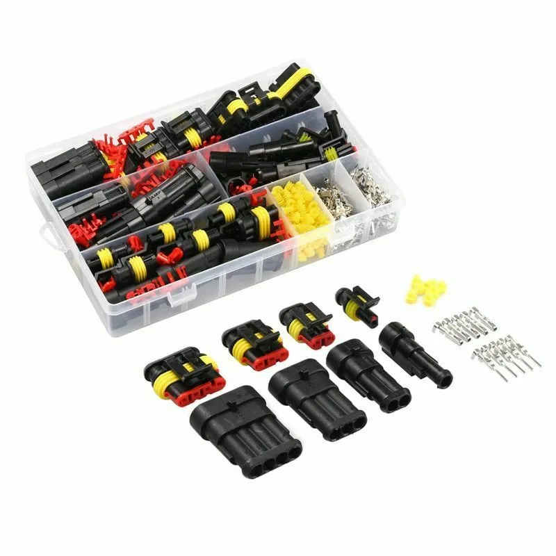 708/408/382/352/240/296/194/15pcs 1-6Pins HID Waterproof Connectors Car Marine Seal Electrical Wire Connector Plug Truck Harness