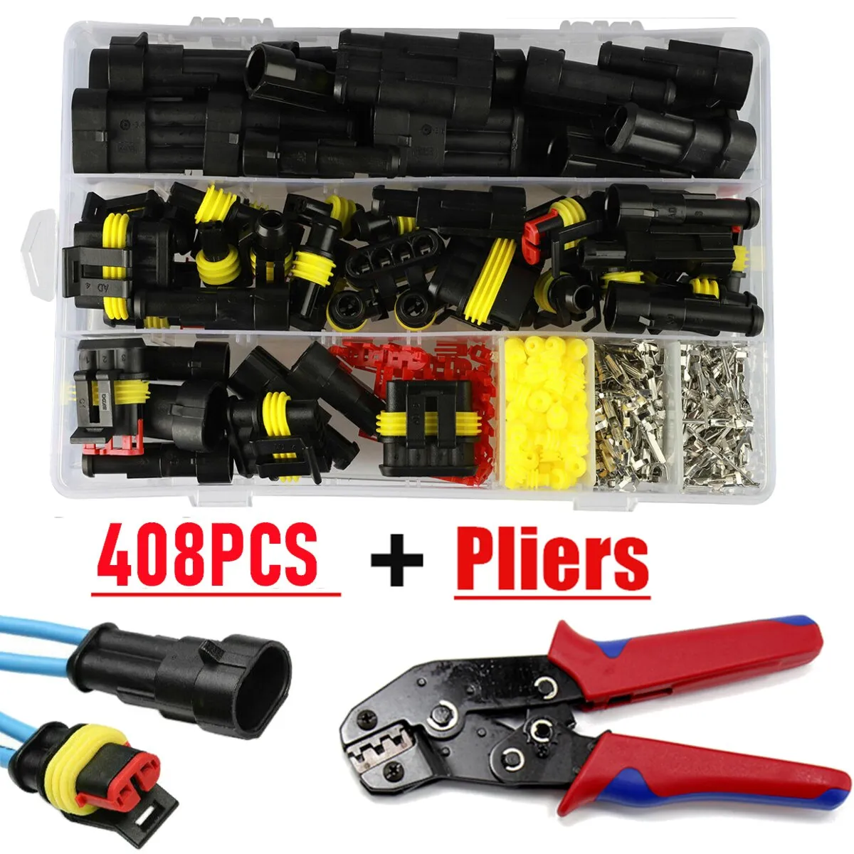 708/408/382/352/240/296/194/15pcs 1-6Pins HID Waterproof Connectors Car Marine Seal Electrical Wire Connector Plug Truck Harness