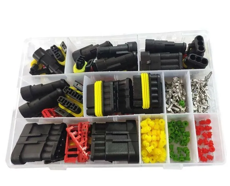 708/408/382/352/240/296/194/15pcs 1-6Pins HID Waterproof Connectors Car Marine Seal Electrical Wire Connector Plug Truck Harness