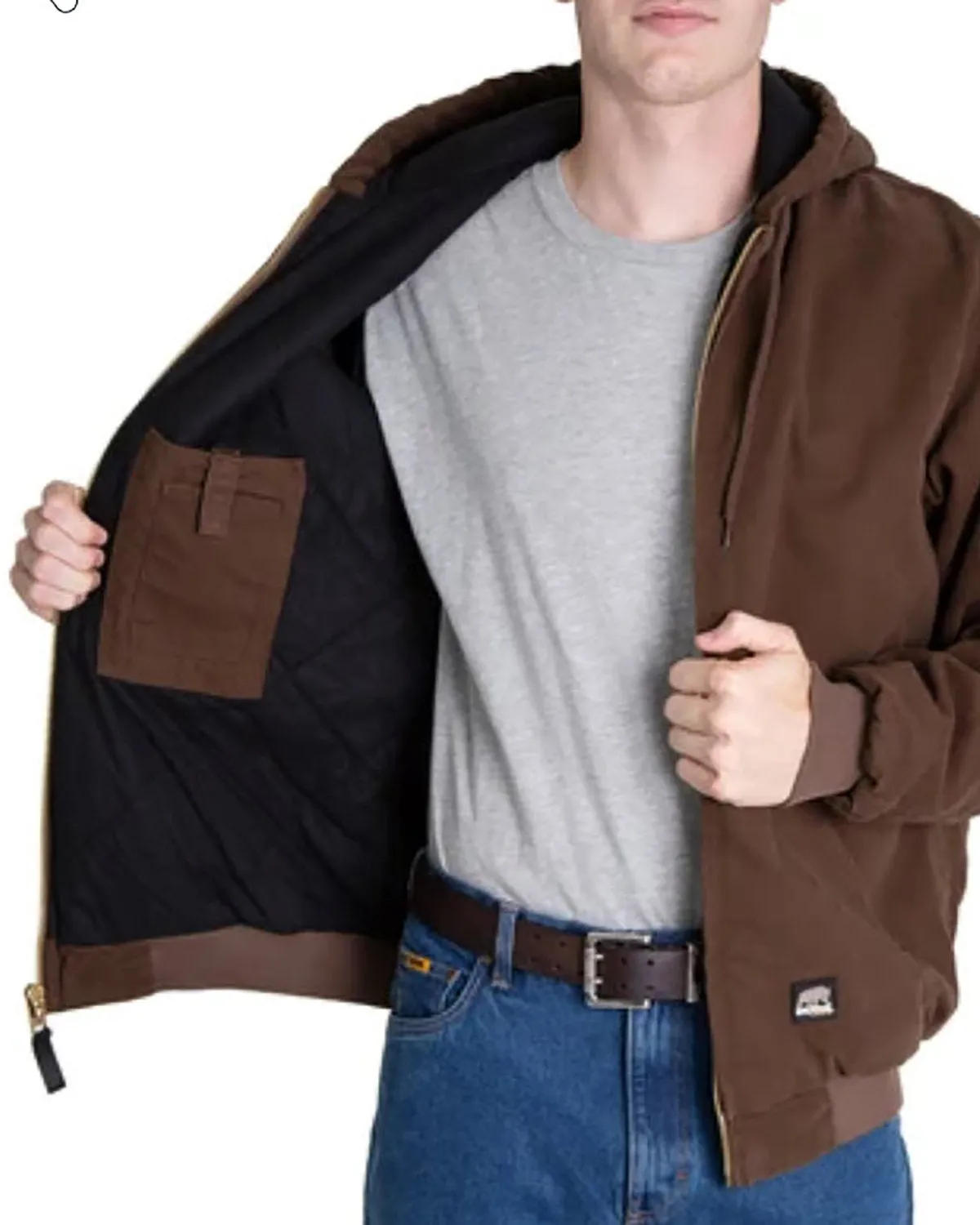 Berne Men's Highland Washed Cotton Duck Hooded Jacket