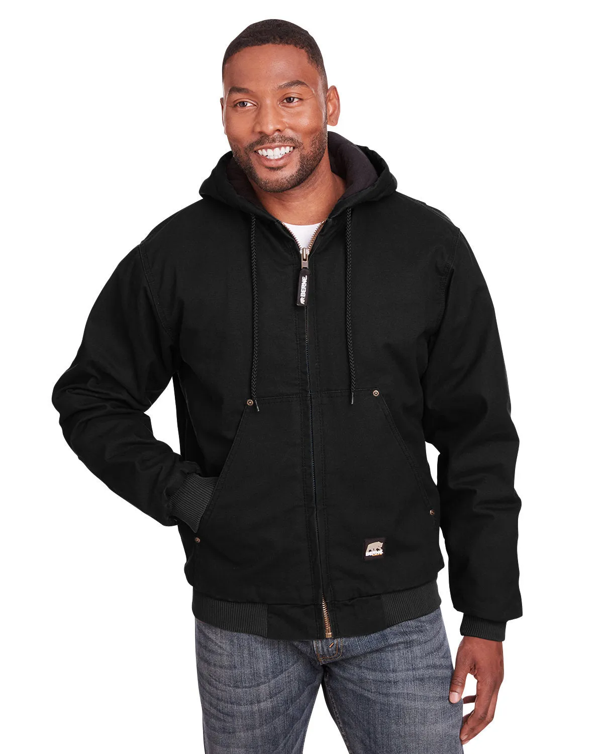 Berne Men's Highland Washed Cotton Duck Hooded Jacket