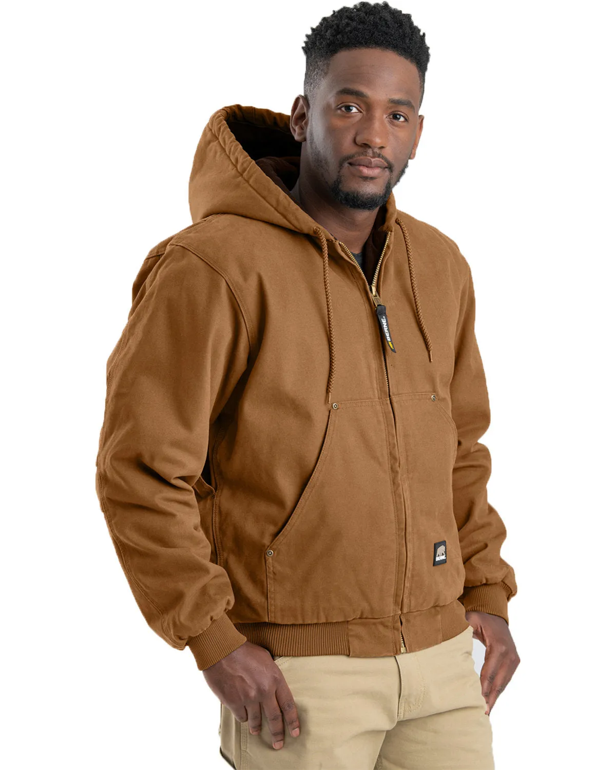 Berne Men's Highland Washed Cotton Duck Hooded Jacket
