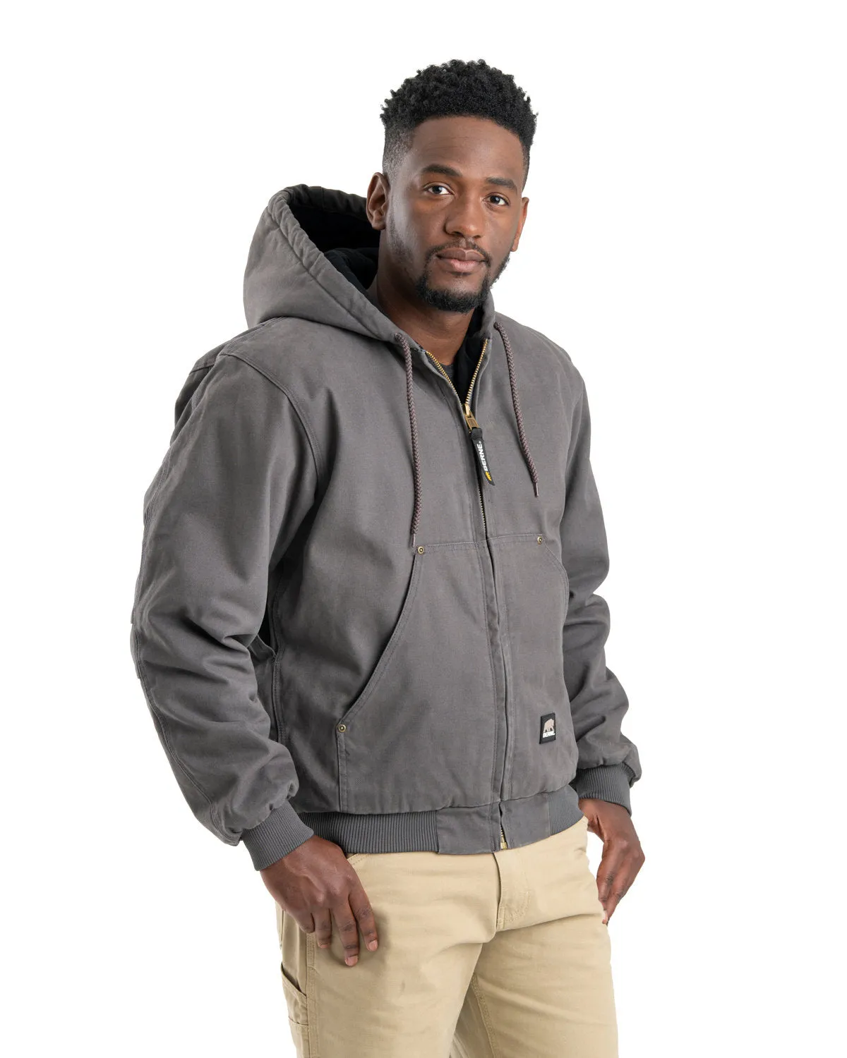 Berne Men's Highland Washed Cotton Duck Hooded Jacket