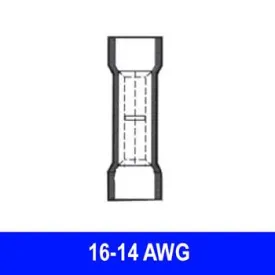 Butt Connector, Blue 16-14 AWG, Vinyl, 100 pack