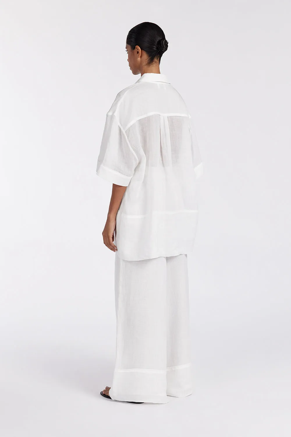 KAI WHITE RAMIE RESORT SHIRT