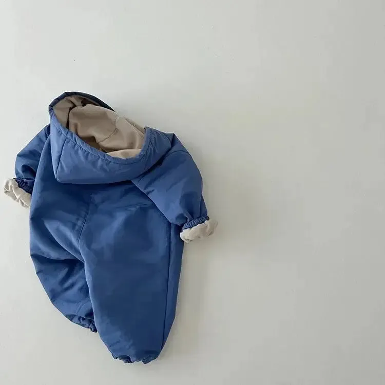 Warm Hooded Fleece Romper